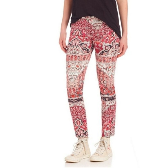 7 For All Mankind Ankle Skinny Olympia Mosaic Print Jeans Size 27 - Picture 3 of 15